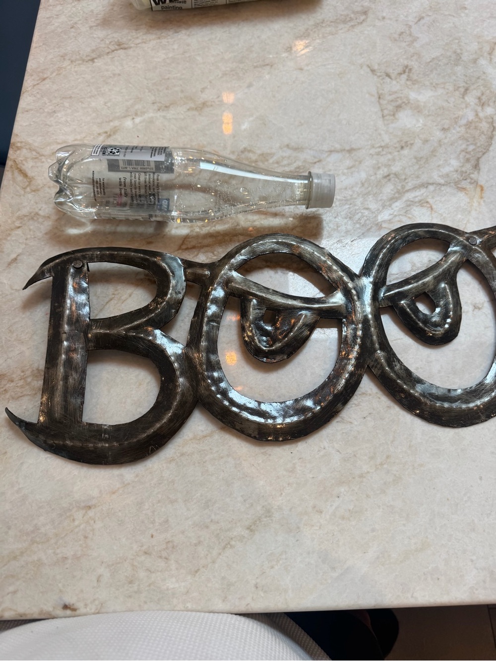 Metal 'BOO' Wall Accent - Distressed Black